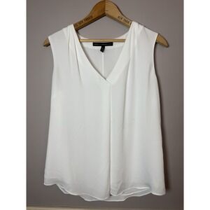 White House Black Market Dressy Tank Top Blouse V-Neck With Tie Size 2